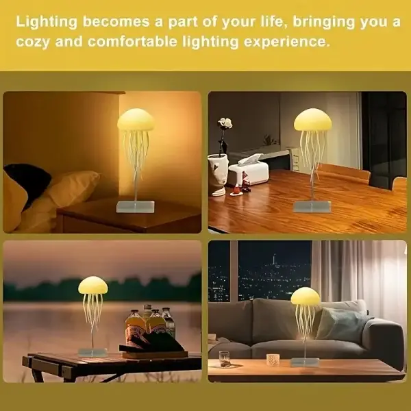Aurora Mood Light, Dynamic Jellyfish LED Lamp, RGB Gradient, Voice Control, Hanging Indoor Light, Eye-Friendly Warm Light, Sound Activated, Rechargeable Battery, USB Dual Power,... - Image 5