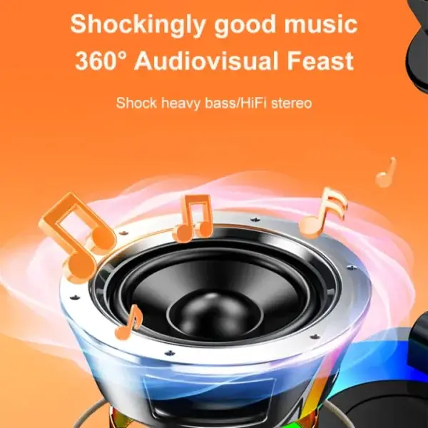 Bluetooth Speaker With Phone Stand 360º Rotating Mobile Phone Holder Anti-Slip Base Bluetooth Audio 5000mAh Power Bank Bracket - Image 5