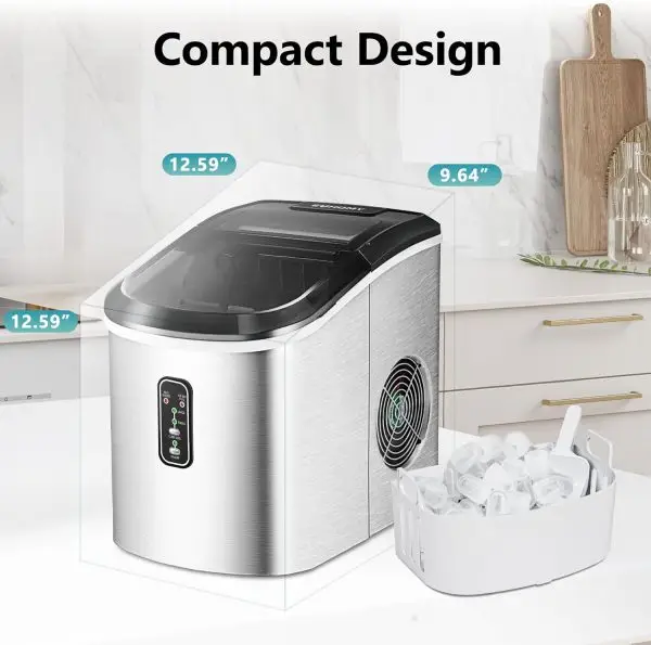 Celebrate with Us Anniversary Limited-Time & Limited-Quantity Deal AED د.إ99-109:EUHOMY Nugget Ice Maker Countertop with Handle, Ready in 6 Mins, 34lbs Per Day, Removable Top... - Image 7