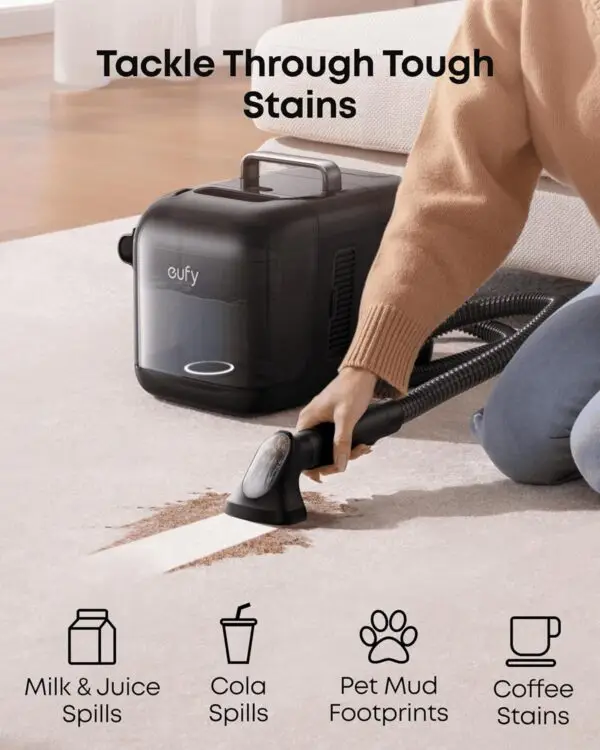 eufy E28 Omni Robot Vacuum and Mop Combo,HydroJet System,with Portable Deep Cleaner for Carpet,20,000Pa Turbo Suction,Zero-Tangling,Corner to Edge Deep Cleaning,with auto... - Image 4