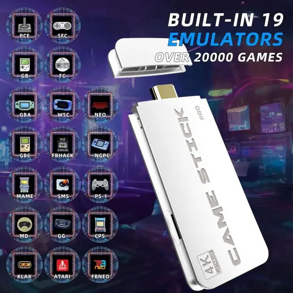 Exclusive for New Users:BADGOAL 2025 New Retro Game Console, Nostalgia Gaming Stick, Classic Video Games with 4K HDMI, 20,000+ Games and 19 Emulators, Upgraded Dual 2.4G... - Image 2