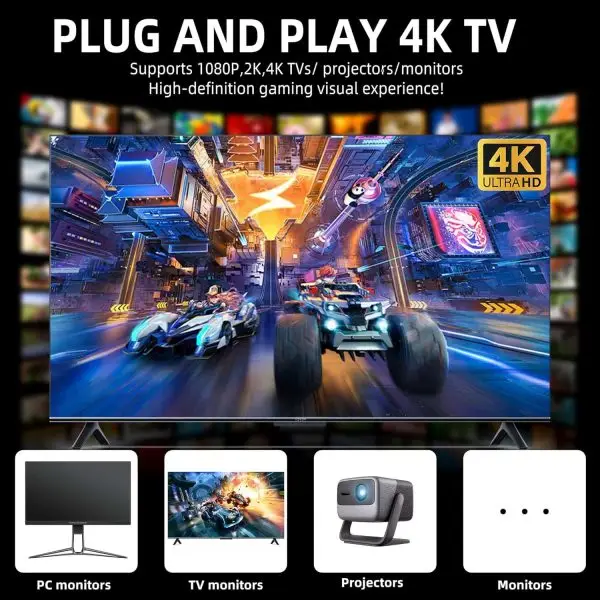 Exclusive for New Users:BADGOAL 2025 New Retro Game Console, Nostalgia Gaming Stick, Classic Video Games with 4K HDMI, 20,000+ Games and 19 Emulators, Upgraded Dual 2.4G... - Image 4
