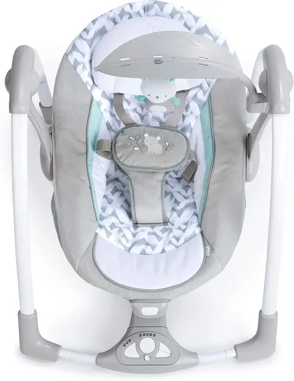 Limited-Time Sale for Summer Surprises AED 99د.إ:Ingenuity 12189-3 Convertme Swing-2-Seat - Raylan, Pack Of 1 - Blue and Grey - Safety Belt & Removable Baby Toys Swing for Baby - Image 2
