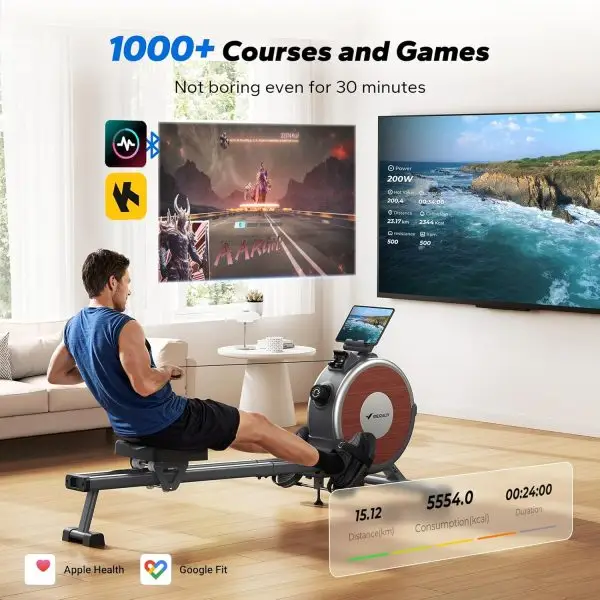 Limited-Time Sale for Summer Surprises AED 99د.إ:MERACH Rowing Machines for Home, Magnetic Rowing Machine with 16 Levels, Rower Machine of Quiet Resistance, Dual Slide Rail with... - Image 3