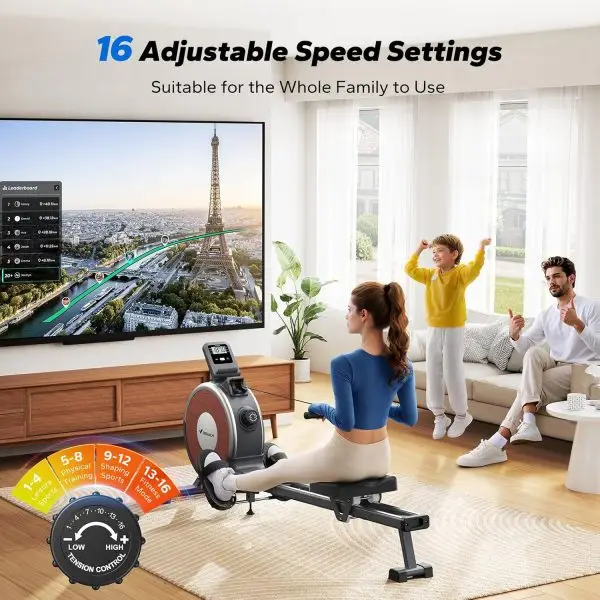 Limited-Time Sale for Summer Surprises AED 99د.إ:MERACH Rowing Machines for Home, Magnetic Rowing Machine with 16 Levels, Rower Machine of Quiet Resistance, Dual Slide Rail with... - Image 6