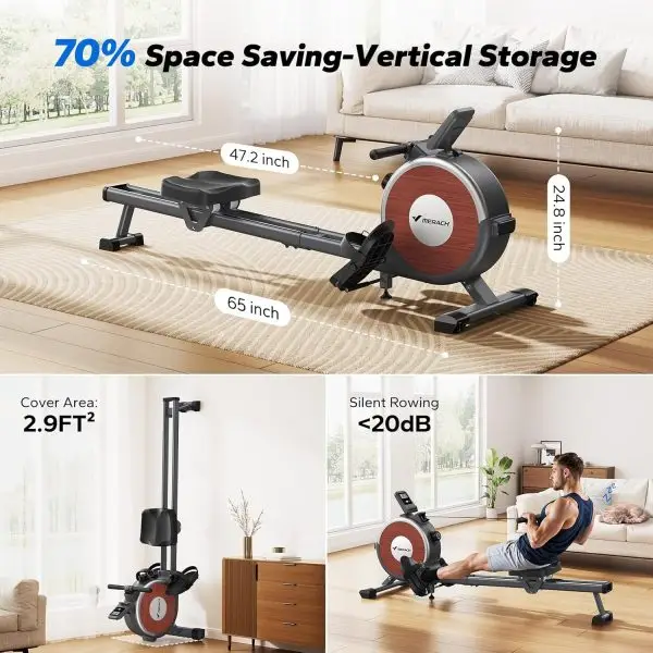 Limited-Time Sale for Summer Surprises AED 99د.إ:MERACH Rowing Machines for Home, Magnetic Rowing Machine with 16 Levels, Rower Machine of Quiet Resistance, Dual Slide Rail with... - Image 8
