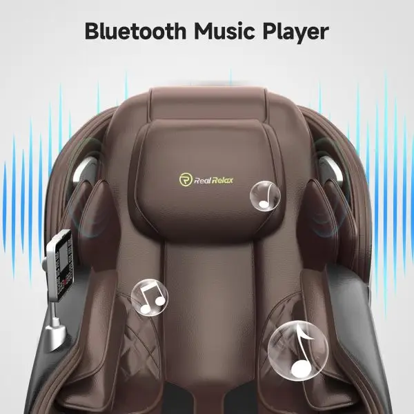 Limited-Time Sale for Summer Surprises AED 99د.إ :Real Relax Massage Chair Favor-06, Full Body Zero Gravity SL-Track Shiatsu Massage Recliner Chair with APP Control, Brown - Image 4
