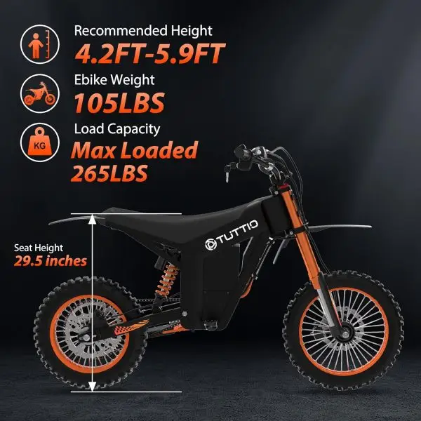 Limited-Time Sale for Summer Surprises AED 99د.إ :Soleil01 Electric-Dirt-Bike for Teens Adults, 14"/12" Fat Tire 2000W Electric-Motorcycle with 48V 21AH Battery Ebike 37MPH... - Image 2
