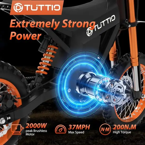 Limited-Time Sale for Summer Surprises AED 99د.إ :Soleil01 Electric-Dirt-Bike for Teens Adults, 14"/12" Fat Tire 2000W Electric-Motorcycle with 48V 21AH Battery Ebike 37MPH... - Image 5