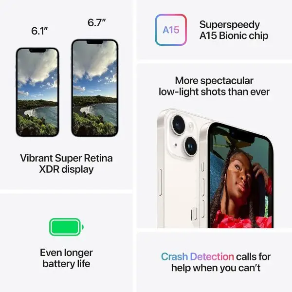 Only AED 99! 6.18 Exclusive. Apple iPhone 14 (256 GB) - Starlight - Image 3