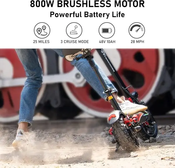 Summer Final Clearance Just AED 99د.إ:EVERCROSS H5 Electric Scooter, Electric Scooter for Adults with 800W Motor, Up to 45KM/H & 40KM-10'' Solid Tires, Scooter for Adults with... - Image 2