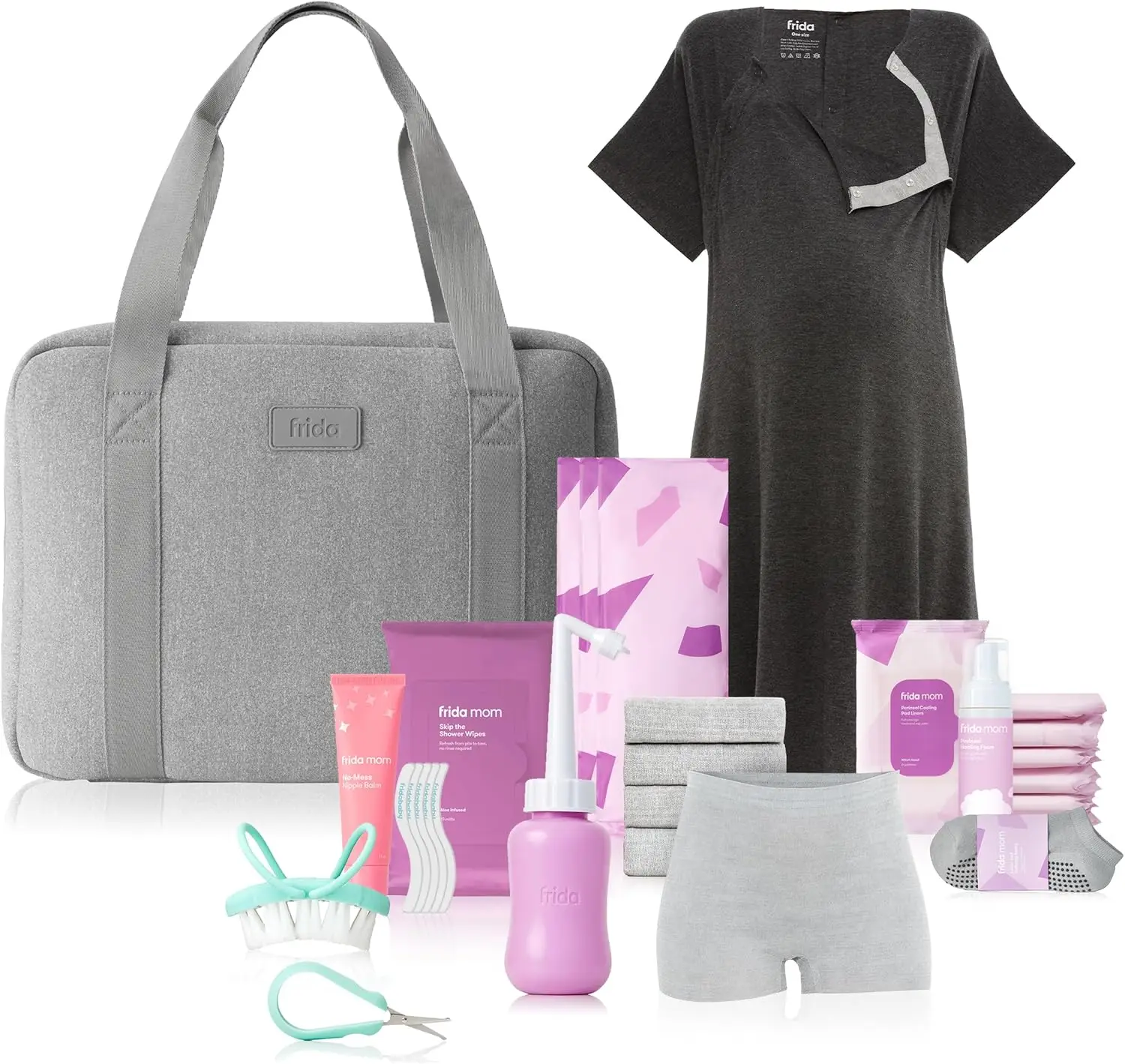Summer Final Clearance Just AED 99د.إ:Frida Mom Hospital Kit - Labor,Delivery &Postpartum Recovery 30pc Pre-Packed Hospital & Diaper Bag Essentials Gift Set, Includes Labor,...