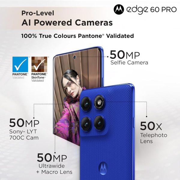 Summer Final Clearance Just AED 99د.إ:Motorola Edge 60 Pro 5G (Pantone Dazzling Blue, 12GB RAM, 512Storage) | 6.7" Display | 50MP+50MP+10MP | 50MP Front | Dimensity 8350 |... - Image 4