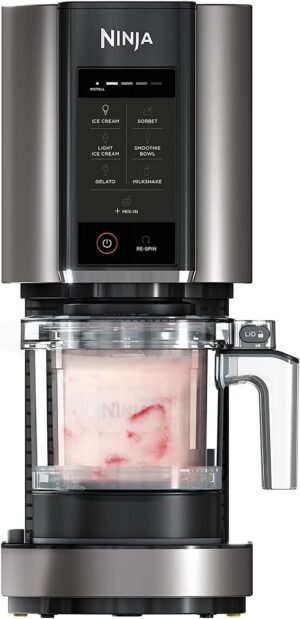 Summer Final Clearance Just AED 99د.إ：Ninja CREAMi, Ice Cream Maker, Gelato, Sorbet,Milkshakes, Mix-ins, Smoothie Bowls & More, 7-in-1, Ice Cream Pints, Pint lid, Healthy Ice...