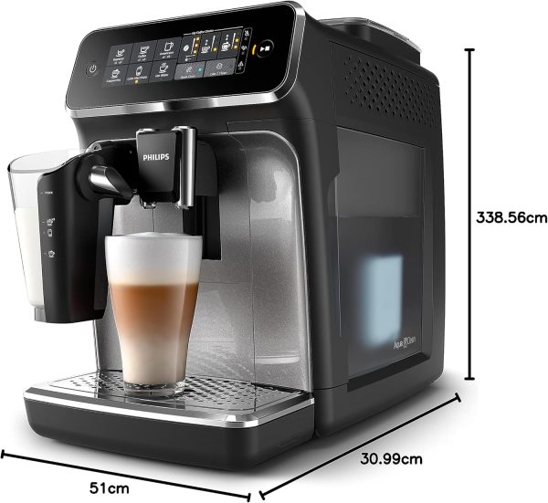 Philips Series 3200 Fully Automatic Espresso Machine - 1500W, LatteGo, Touch Display, 5 Beverages, Easy cleaning - EP3246/70 - Image 3