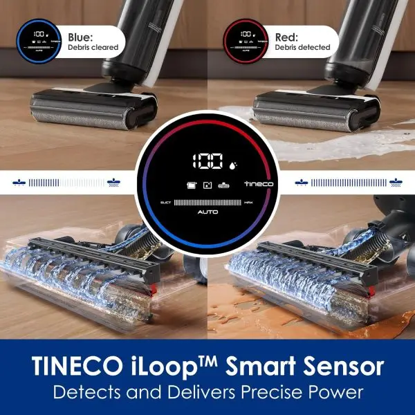 Summer Final Clearance Just AED 99د.إ:Tineco Floor ONE S5 Smart Cordless Wet Dry Vacuum Cleaner and Mop for Hard Floors, Digital Display, Long Run Time, Great for Sticky Messes... - Image 5