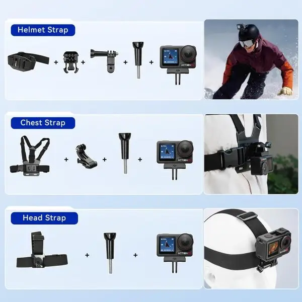 While Stocks Last:DJI Osmo Action 5 Pro Standard Combo,with 58 Piece Accessory Kit and 2 Extra Batteries + 64GB Card - Waterproof Action Camera with 1/1.3" Sensor, 4K/120fps... - Image 4