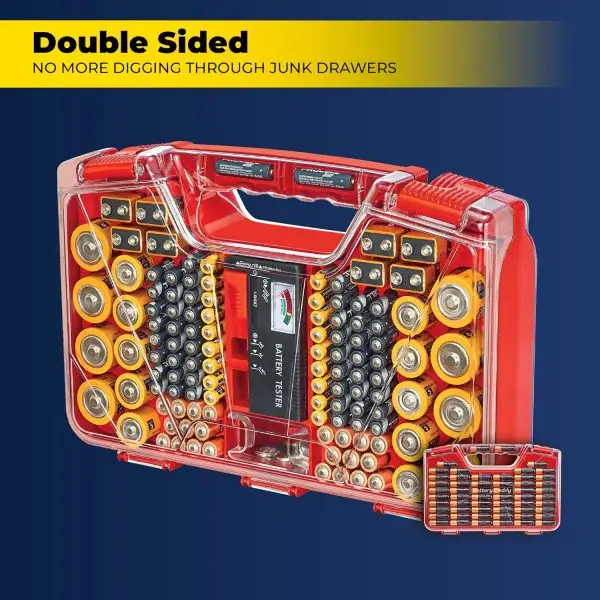 While Stocks Last:Ontel Battery Daddy - Battery Organizer Storage Case with Tester, Stores & Protects Up to 180 Batteries, Clear Locking Lid, As Seen On TV - Image 9