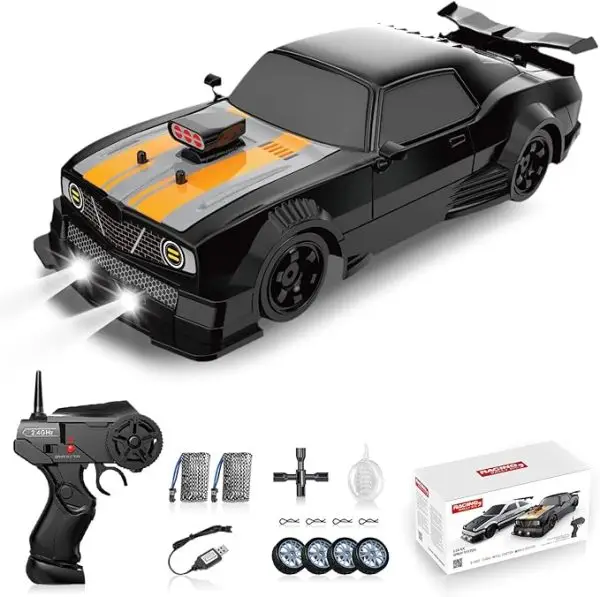 While Stocks Last:RC Drift Car 2.4GHz 1:16 Scale 4WD High Speed Remote Control Cars Vehicle with LED Lights Two Batteries and Drifting Tires Racing Sport Toy Cars for Adults... - Image 7
